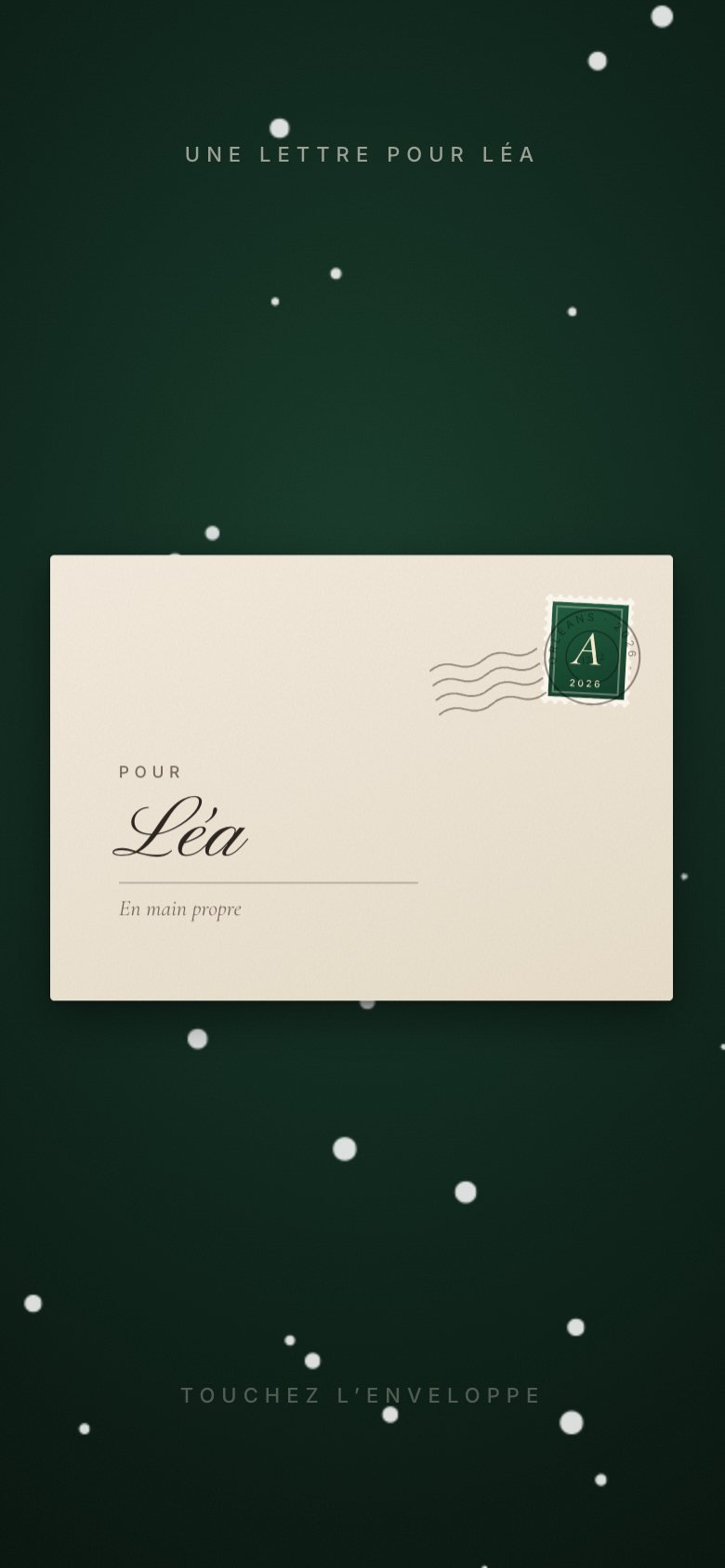 Invitation de Noël en ligne : enveloppe sous la neige